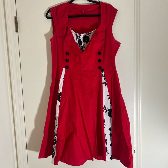 Women's Polka Dot Retro Vintage Style Cocktail Party Swing Dress size 4XL - Picture 2 of 9